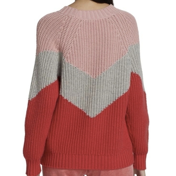 NWT Anthropologie Splendid Loveland Chevron Colorblock  chunky knit Sweater - Picture 3 of 12